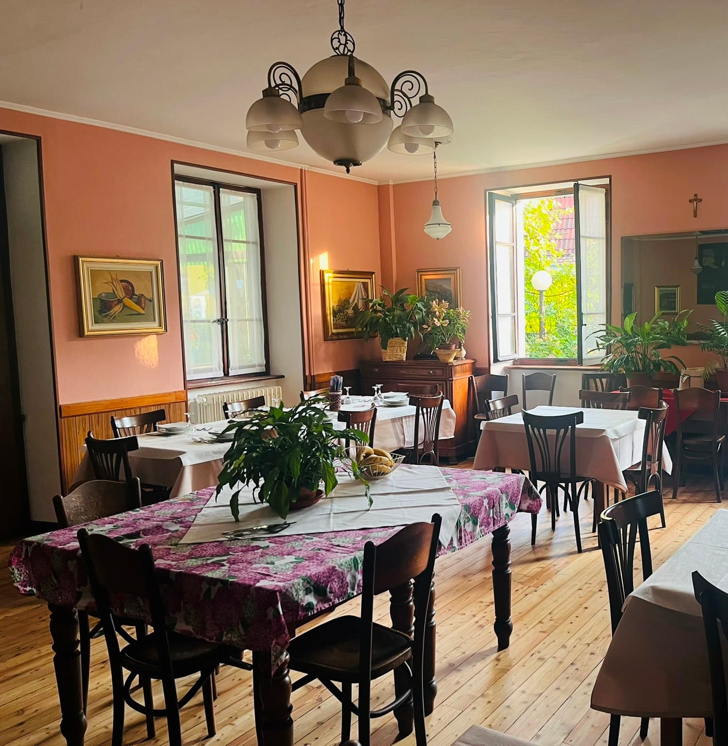 Sala colazioni dell'Albergo Monte Rosa